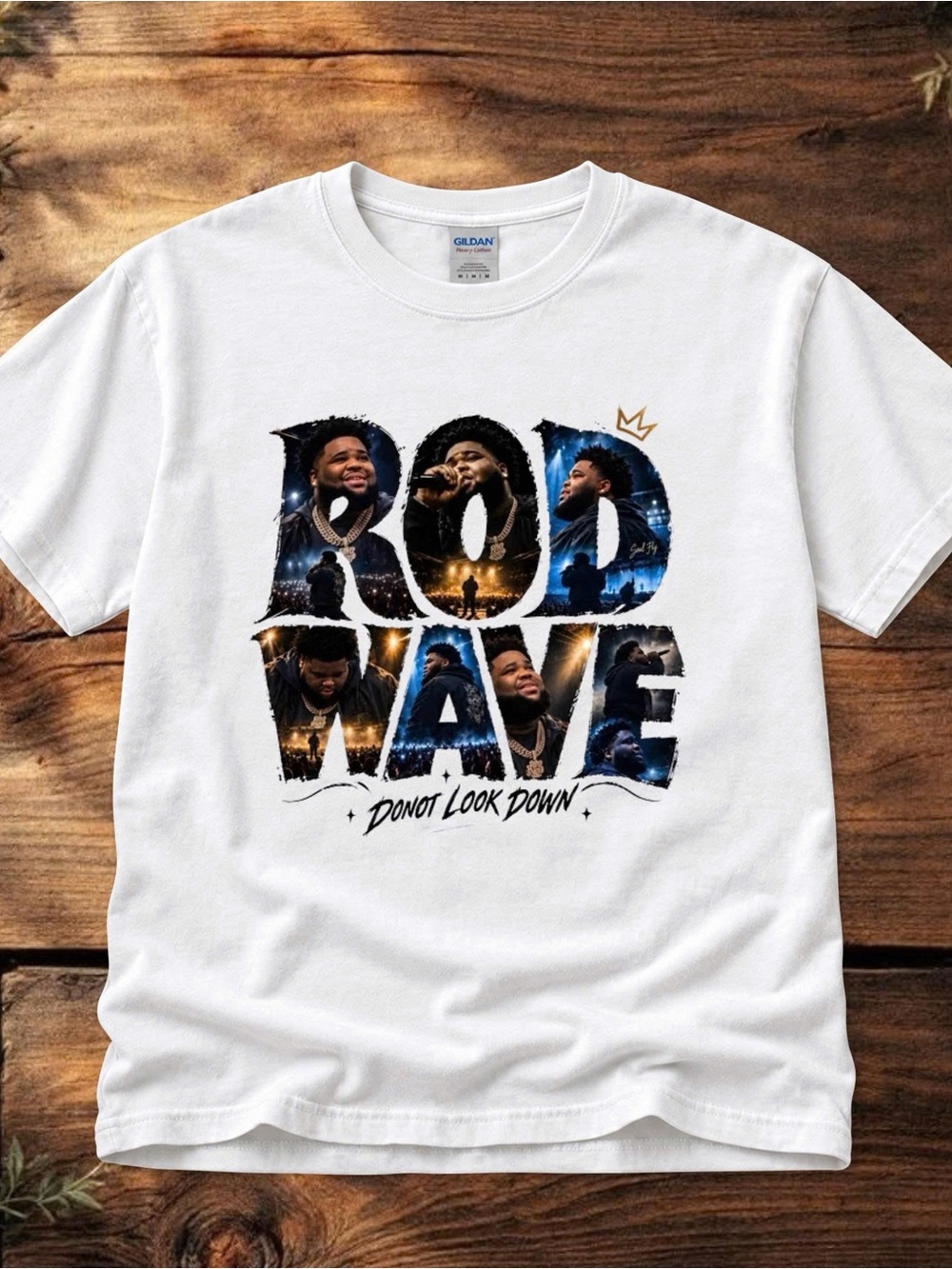 Gildan White Rod Wave "Don't Look Down" Graphic Tee